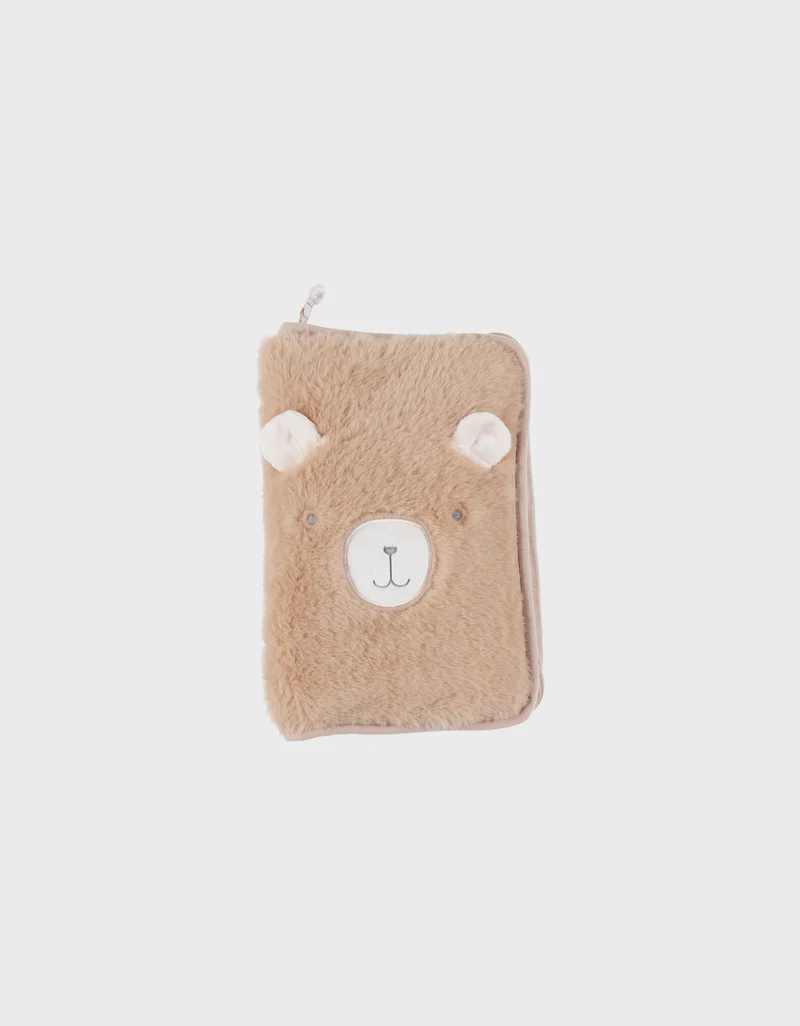 Protège carnet de santé fausse fourrure camel - Lily