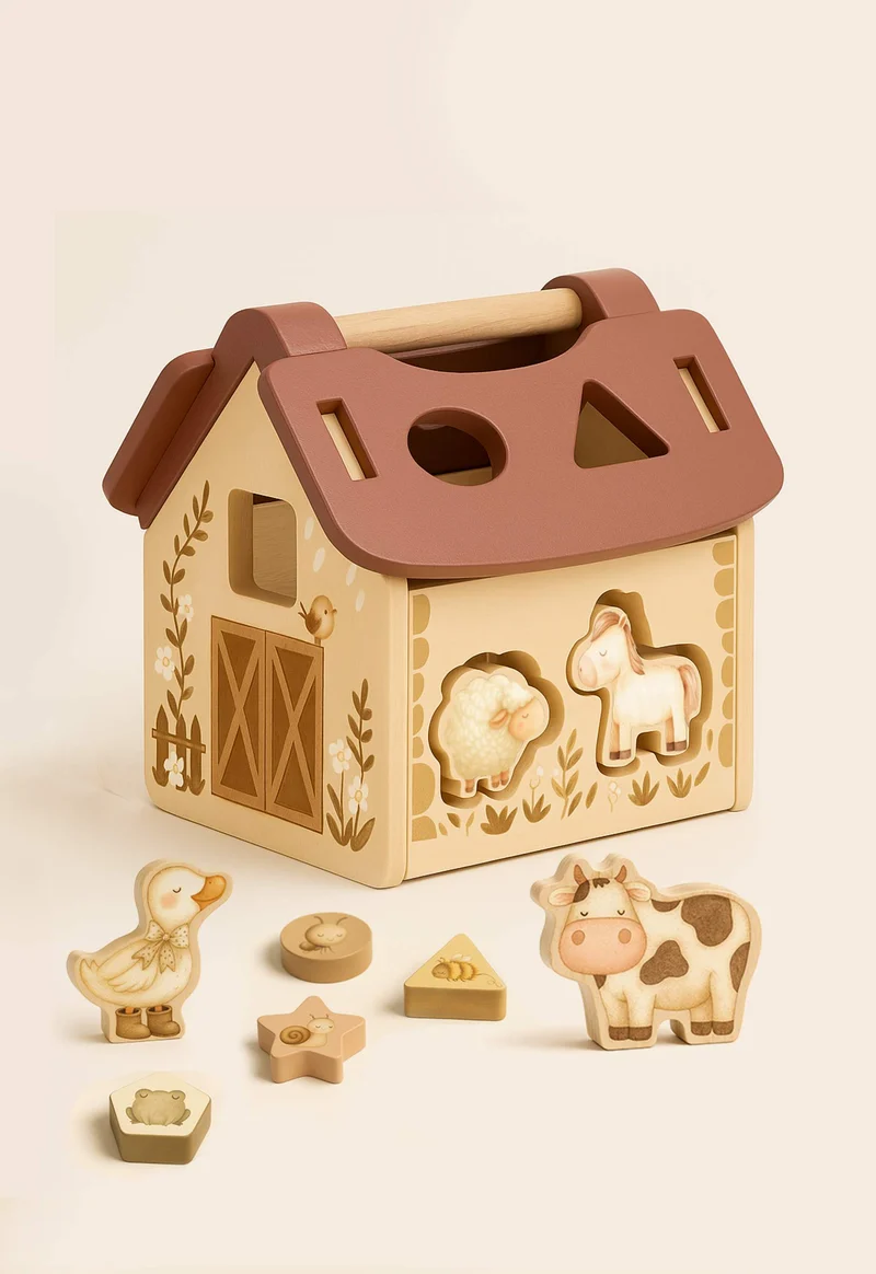Tiny Barn – Jeu de tri de formes en bois “Ferme magique”