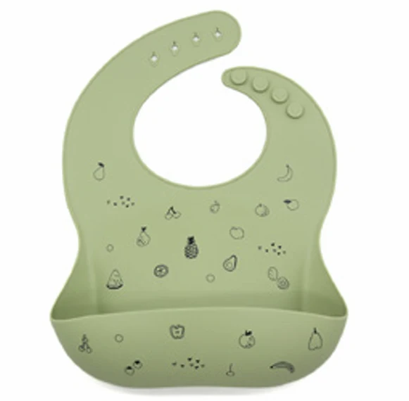 Bavoir silicone fruits - Olive