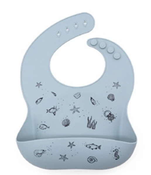 Bavoir silicone animaux de l'océan - Dusty blue