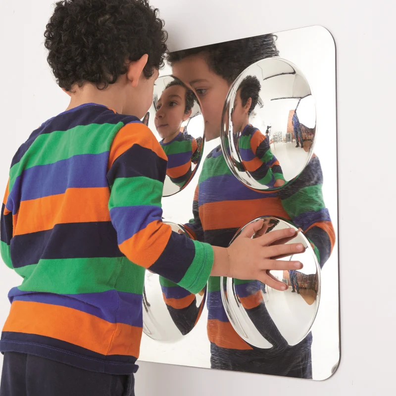 Grand panneau miroir acrylique à 4 dômes - 490 mm