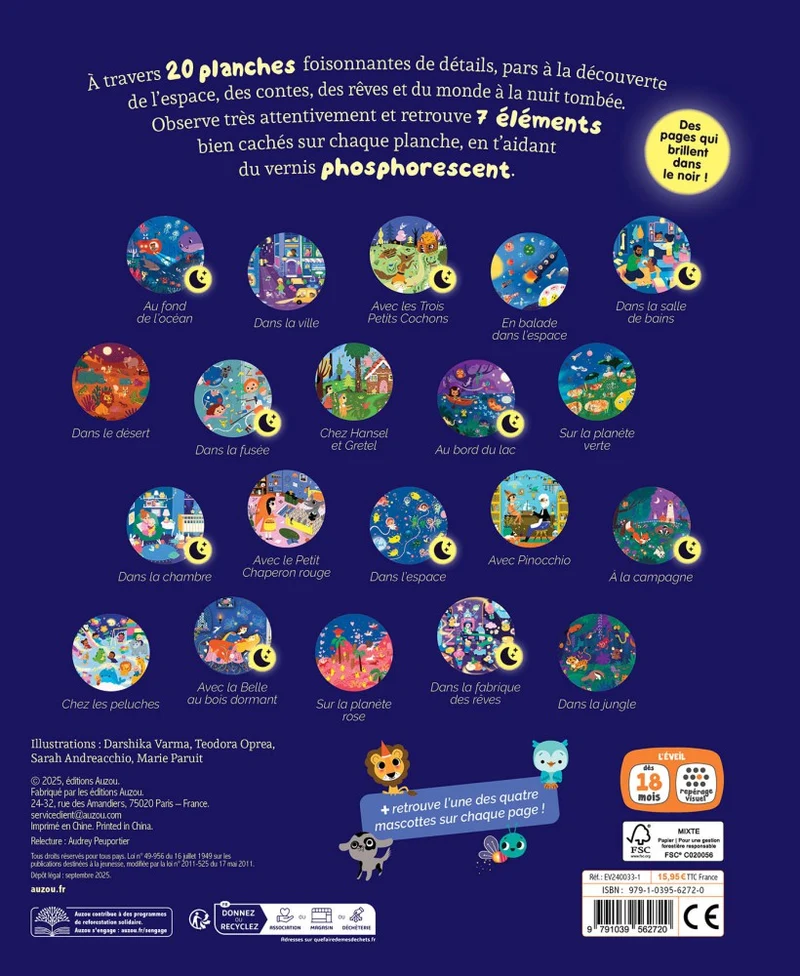 Mes 20 Cherche et Trouve des Tout-Petits – Qui brillent dans le noir ! 🌙✨- Livre
