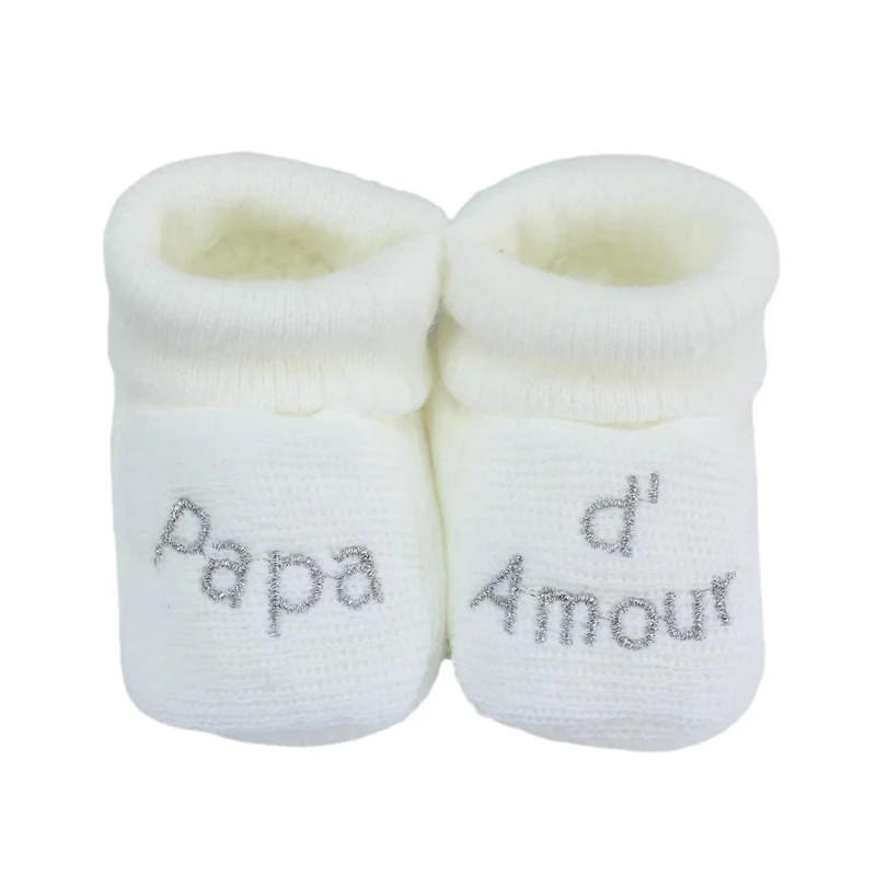 Chaussons bébé - Papa d'amour blanc