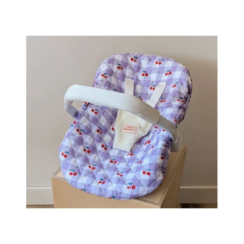 Coquille pour poupée – Vichy lilas et cerise – Tiny Harlow