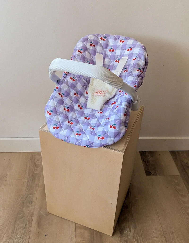 Coquille pour poupée – Vichy lilas et cerise – Tiny Harlow
