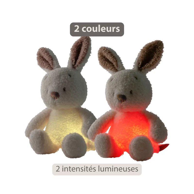 veilleuse peluche lapin Teddy beige 🐰