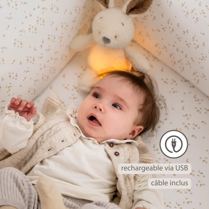 veilleuse peluche lapin Teddy beige 🐰