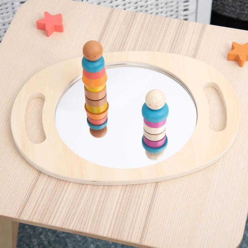 Miroir en bois à main