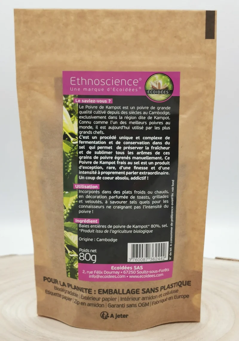 Poivre Frais de Kampot Fermenté et Salé 80g