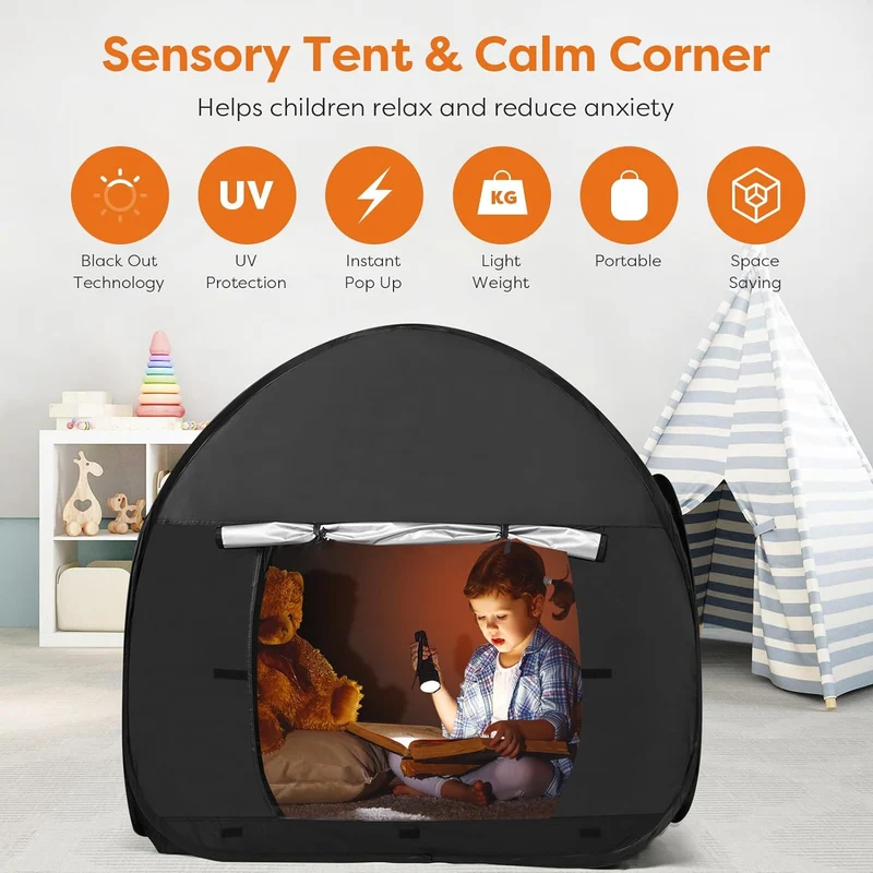 Tente pop-up sensorielle noire 120cm