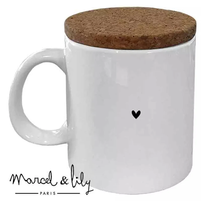 Mug "Pipelette de mère en fille" avec couvercle en liège 💬