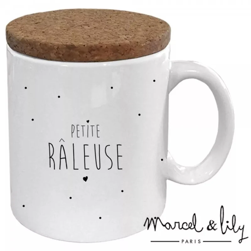 Mug "Petite râleuse" avec son couvercle en liège