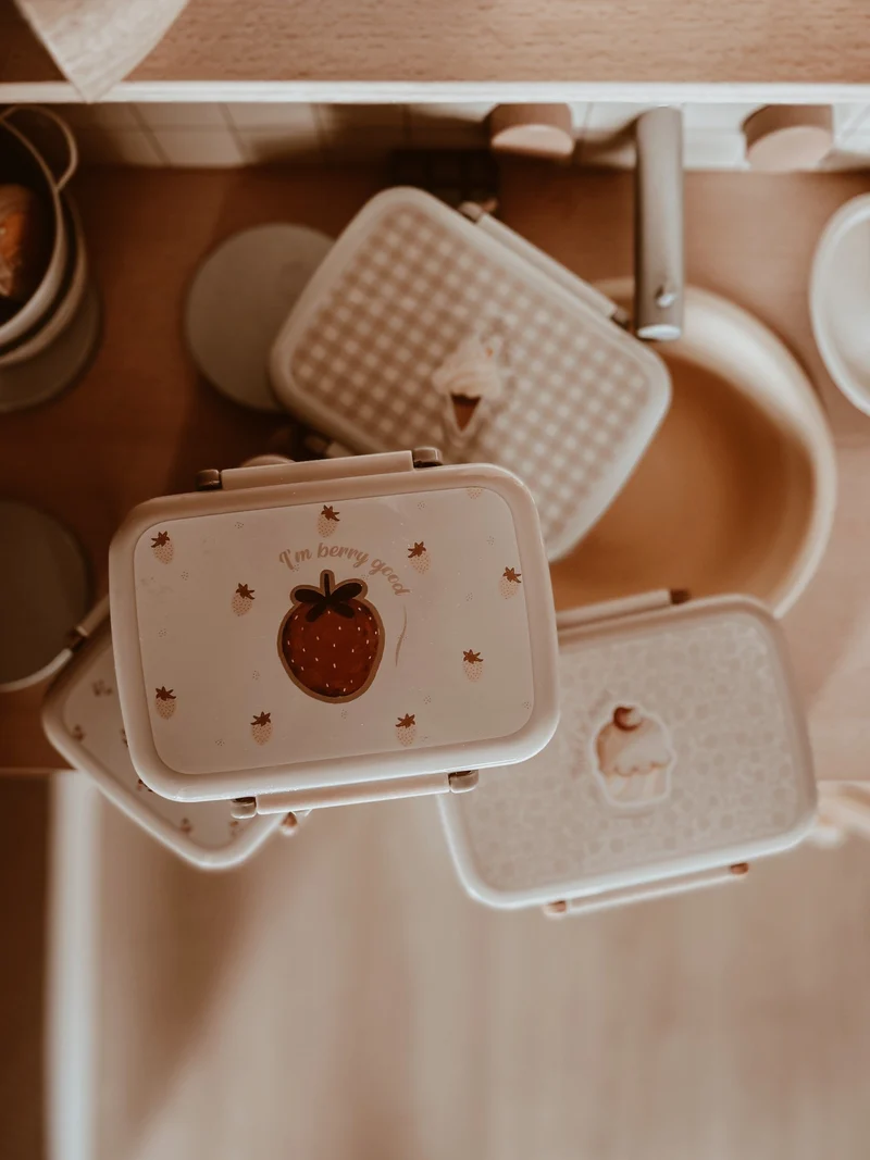Lunch Box – Boîte Repas en Plastique Recyclé 🌿- Fraise