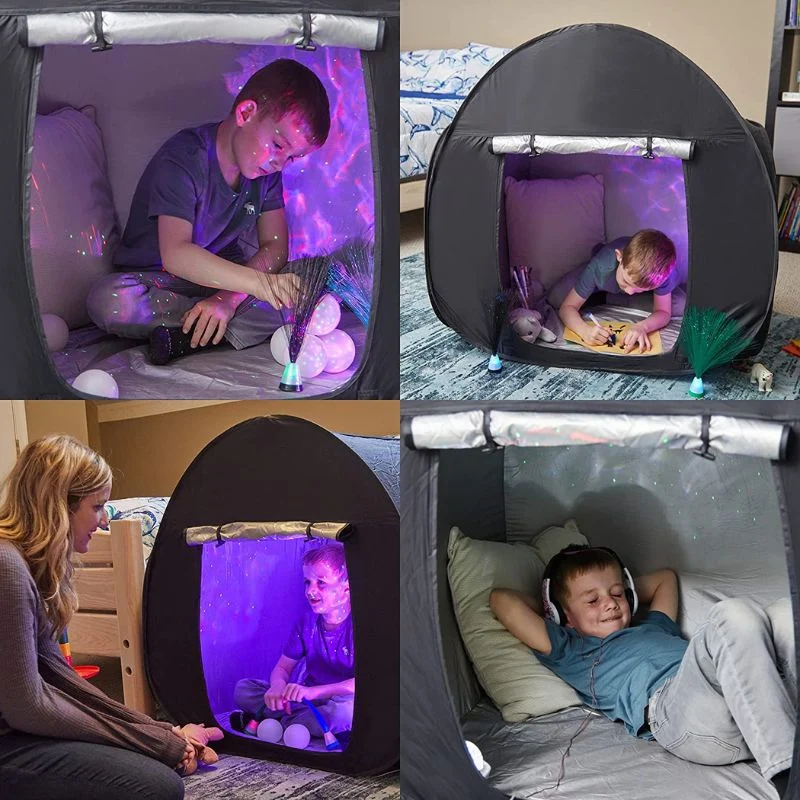 Tente pop-up sensorielle noire 105 cm