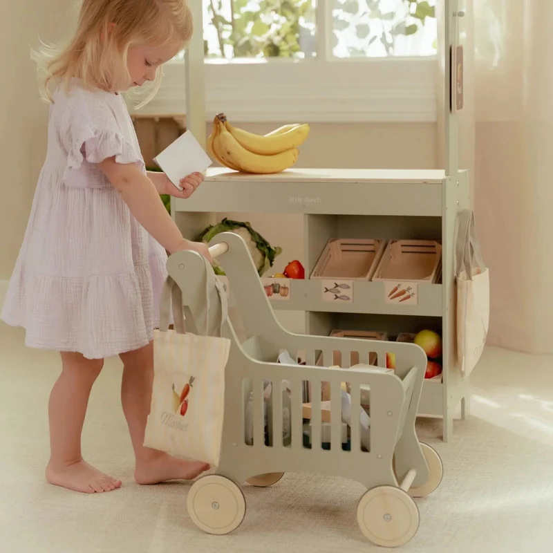 Chariot de courses en bois FSC