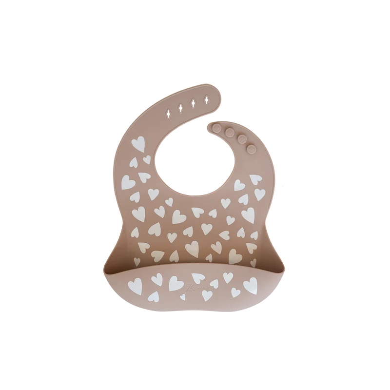 Bavoir en Silicone – Love Taupe