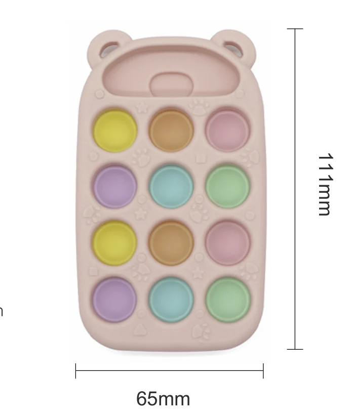 Jouet pop-it Silicone ours beige