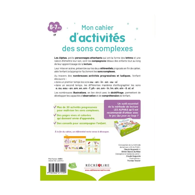 Cahier d'activités Les Alphas - Les sons complexes