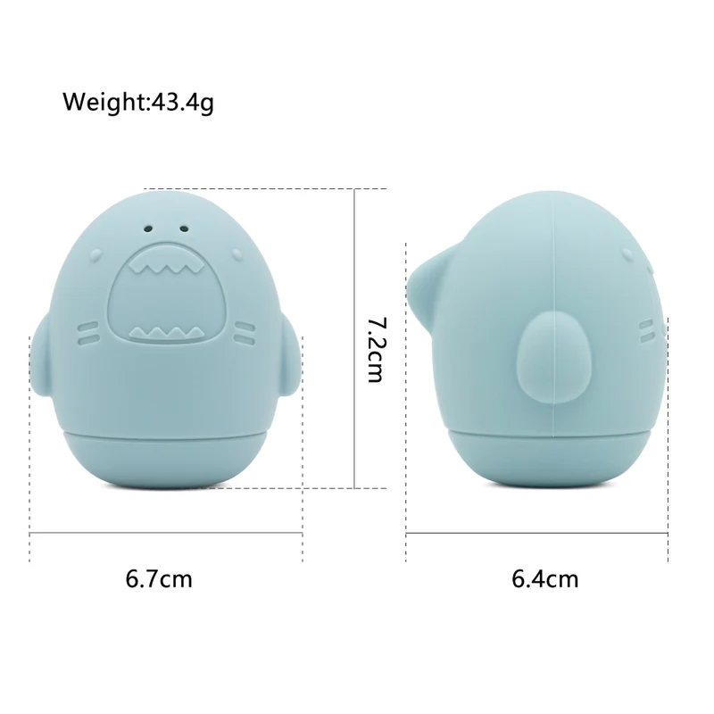 Lot de 4 jouets de bain en silicone – Licorne, Ours, Hibou et Requin