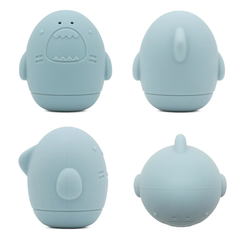 Lot de 4 jouets de bain en silicone – Licorne, Ours, Hibou et Requin