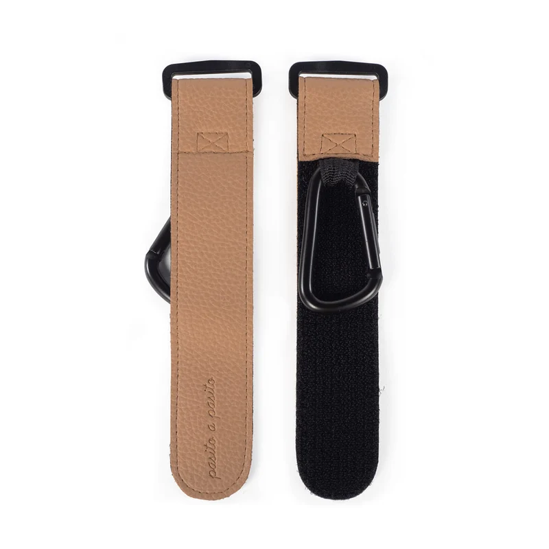 Lot de 2 crochets pour poussette Icon Caramel – Similicuir élégant et résistant