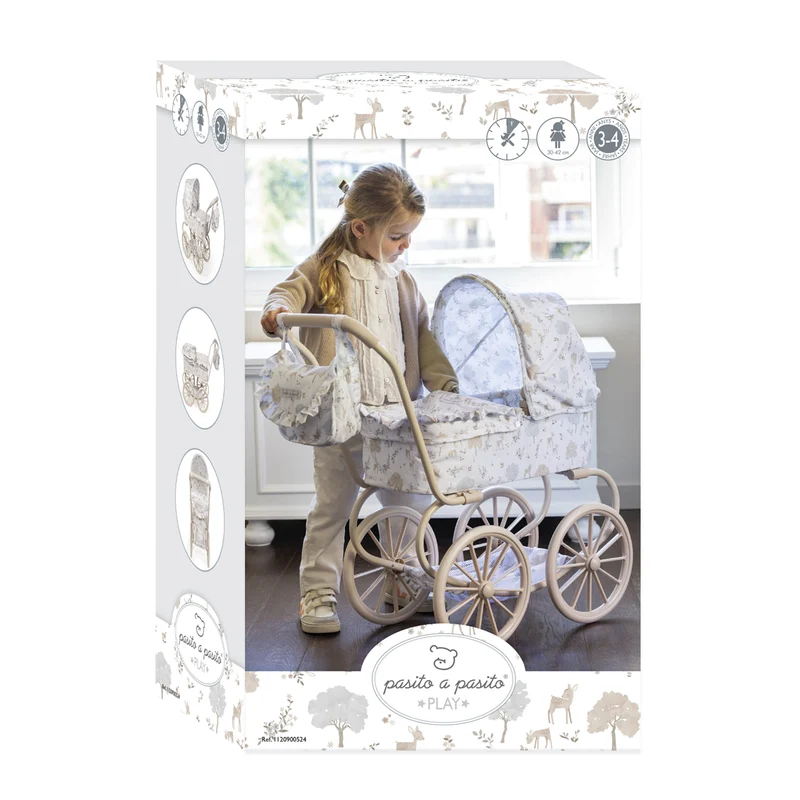 Landau Grandes Roues Nara – Poussette classique pour poupées avec sac assorti