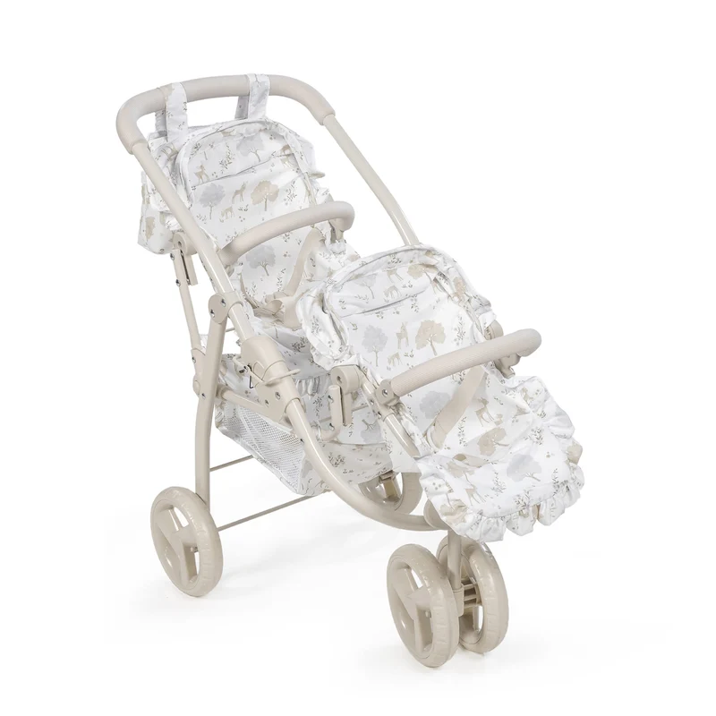 Landau jumeau Nara – Poussette double pour poupées avec sac assorti
