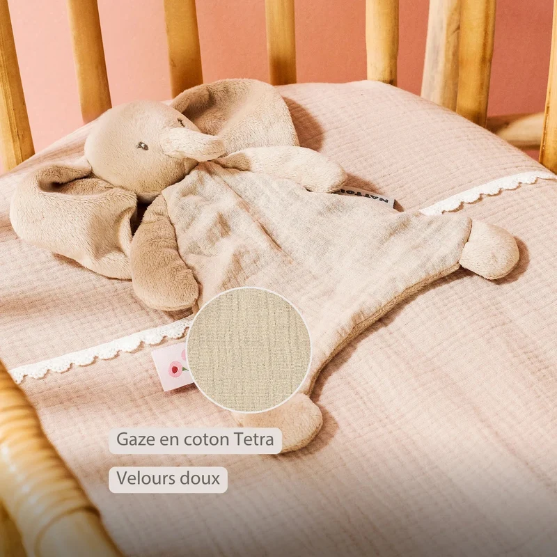 FANFAN Mini doudou éléphant sable