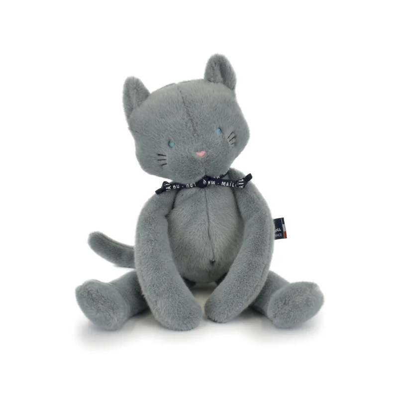 Peluche Chat Gris Méloé 37 ou 56 cm – Peluche artisanale made in France Maïlou