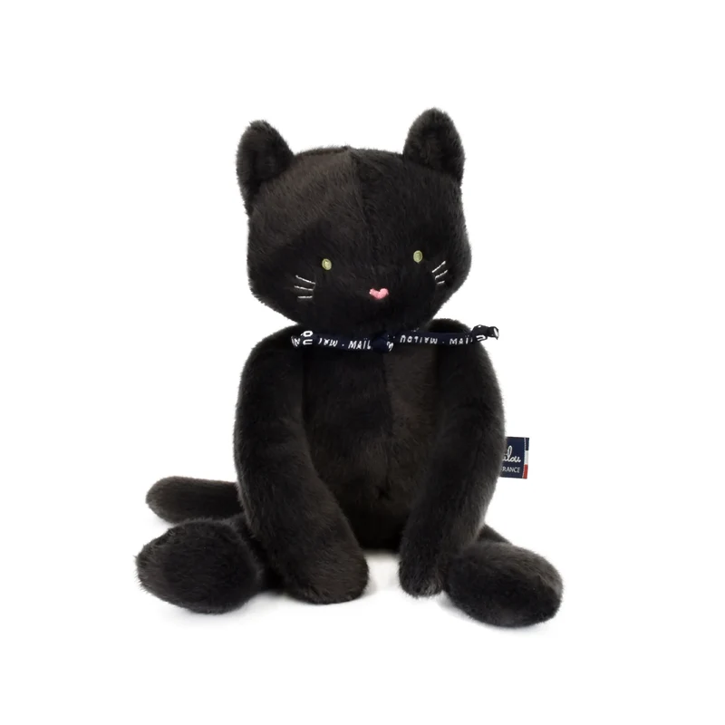Peluche Chat Noir anthracite Méloé 37 ou 56 cm – Peluche artisanale made in France Maïlou