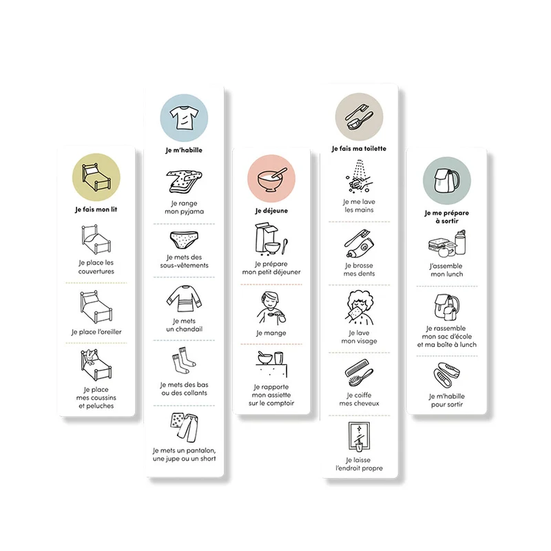 Routines de la journée - Autocollants repositionnables