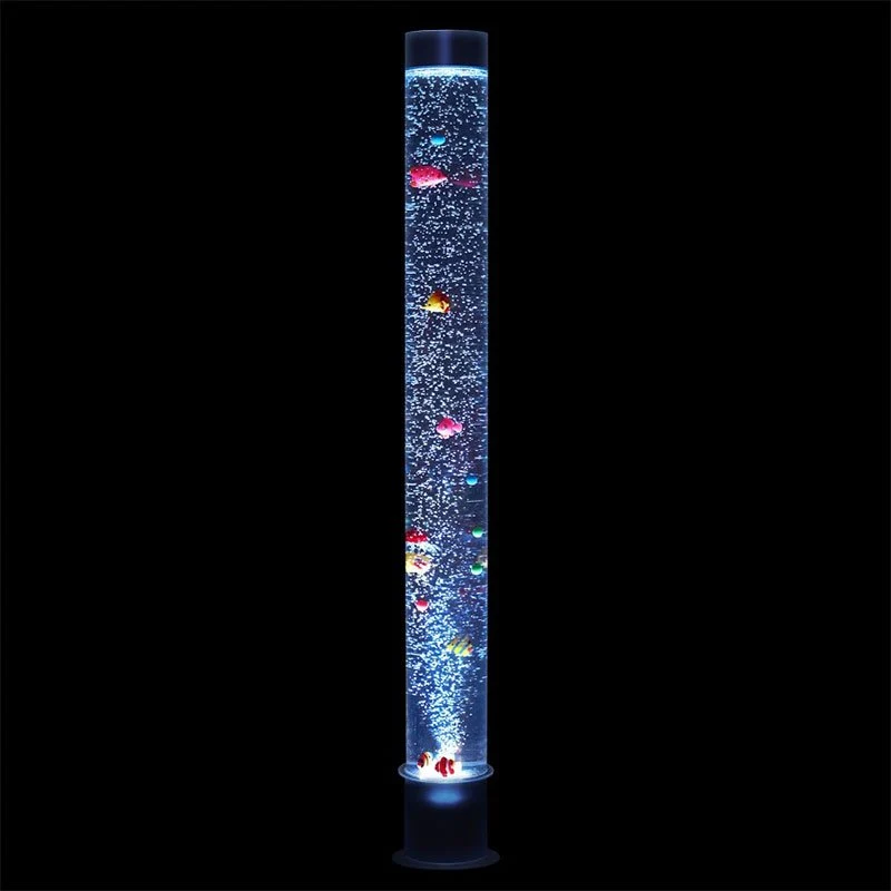 Tube à bulles avec poissons et télécommande
