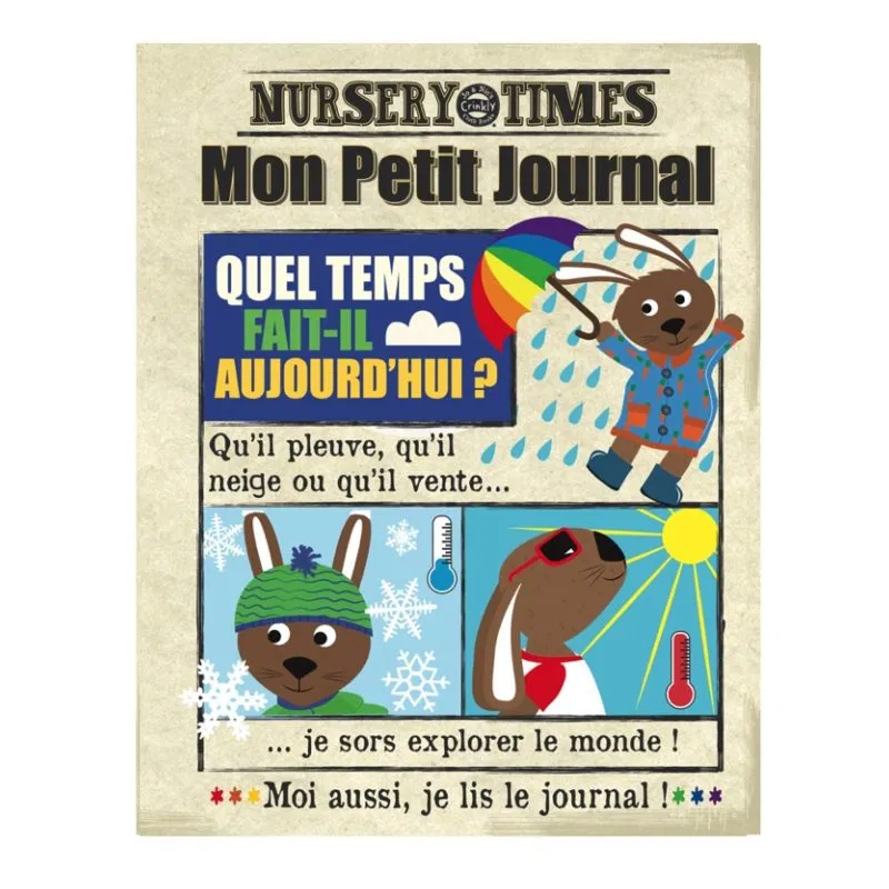 Mon petit journal la météo – Livre Tissu Sensoriel pour Bébé
