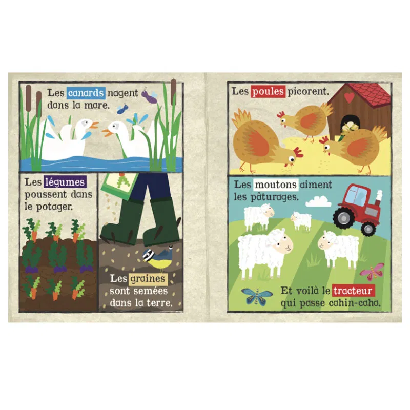 Mon petit journal la ferme – Livre Tissu Sensoriel pour Bébé