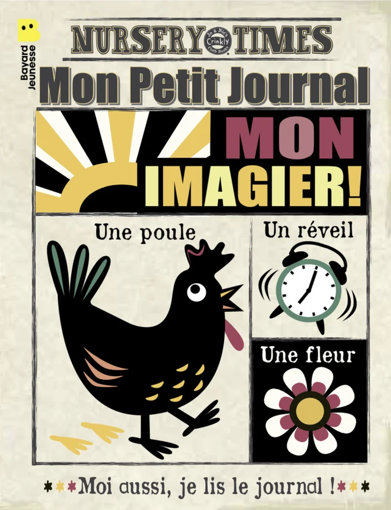 Mon petit journal noir et blanc – Livre Tissu Sensoriel pour Bébé