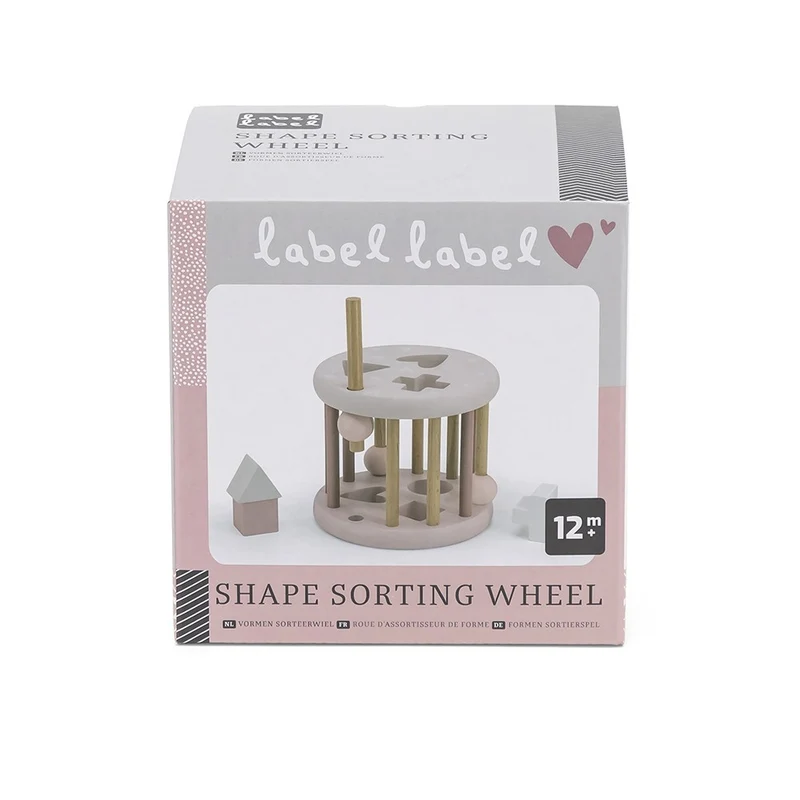 Roue trieur de formes en bois – Rose