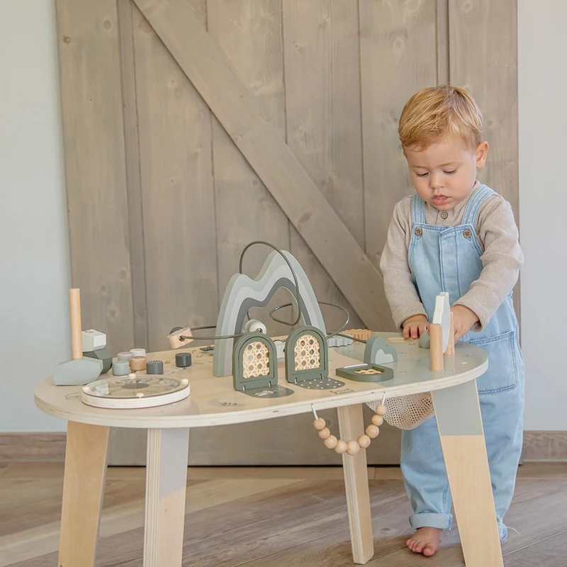 Table d’activités en bois - Vert olive