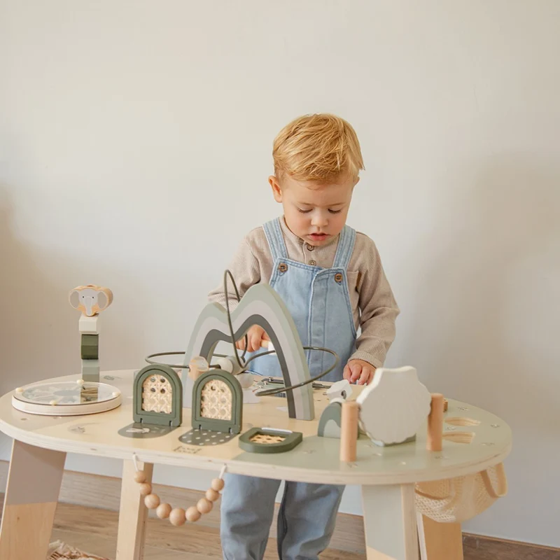 Table d’activités en bois - Vert olive