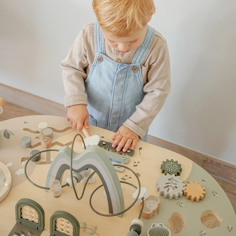 Table d’activités en bois - Vert olive