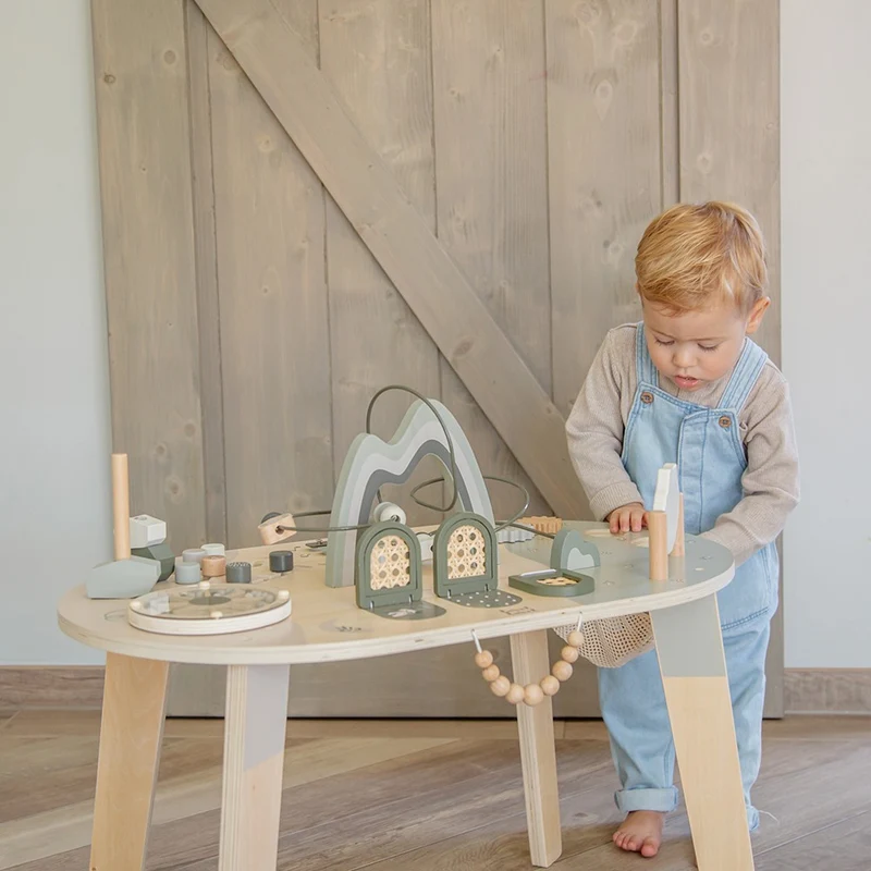 Table d’activités en bois - Vert olive