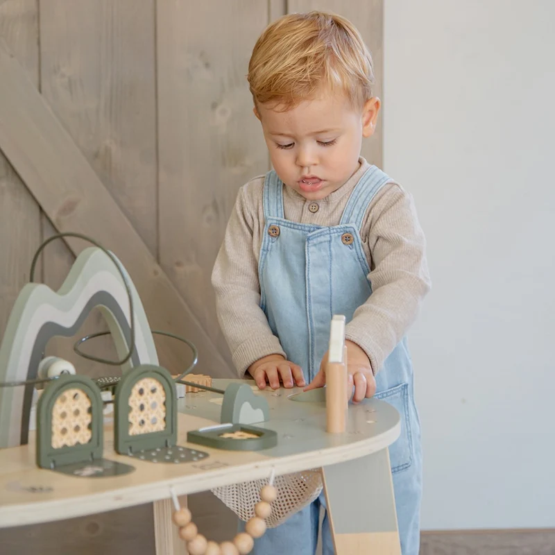 Table d’activités en bois - Vert olive