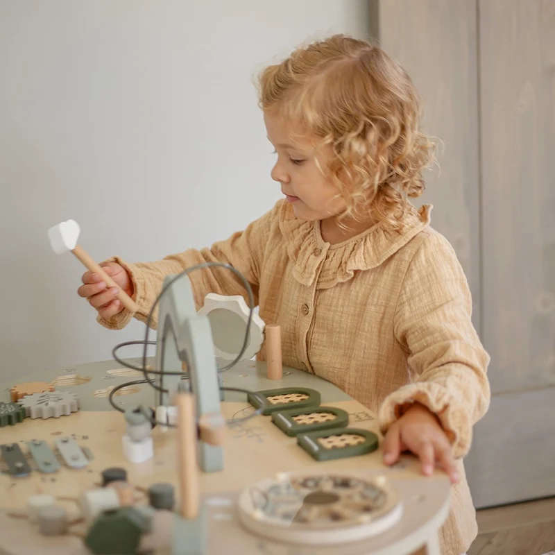Table d’activités en bois - Vert olive