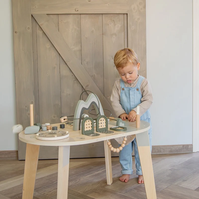 Table d’activités en bois - Vert olive