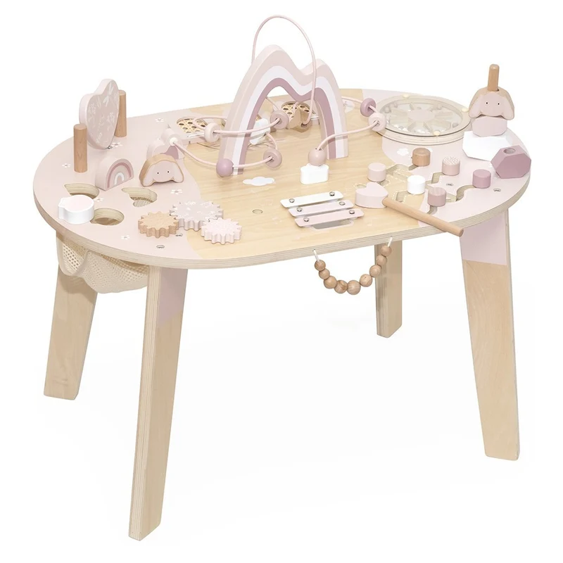 Table d’activités en bois - Rose