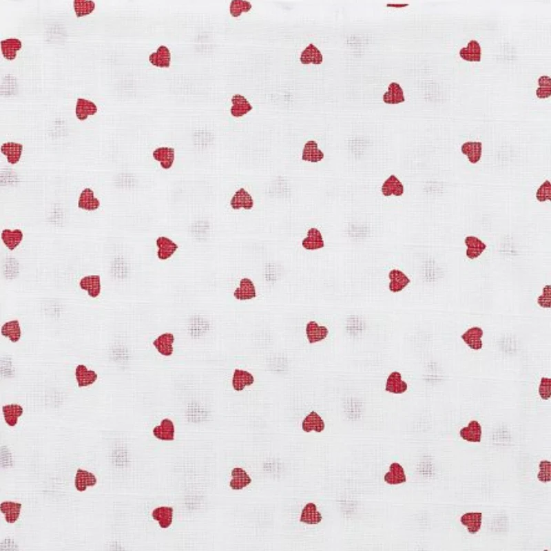 Lot de 2 langes coeurs rouges 120x120cm