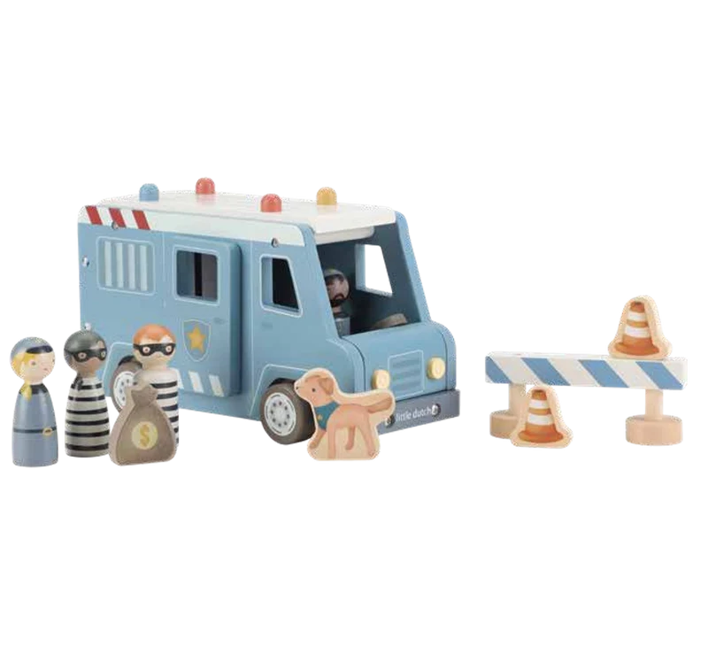 Fourgon de police en bois FSC – Jeu de rôle et véhicule d’aventure