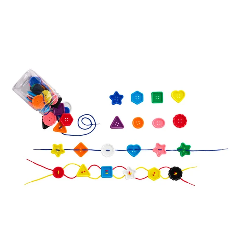 Boutons colorés et lacets