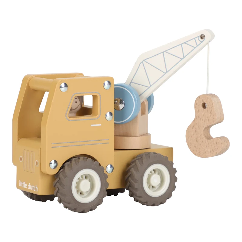 Camion-grue en bois FSC – Jouet de construction et d’éveil