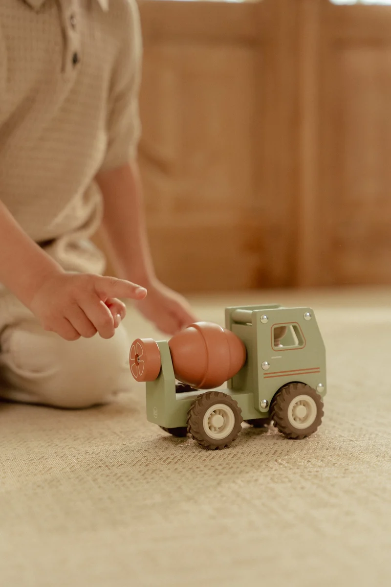 Camion toupie en bois FSC – Jouet d’éveil et construction
