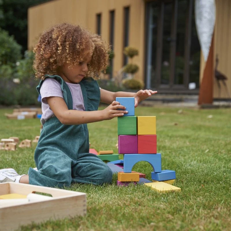 54 blocs géants en bois arc-en-ciel